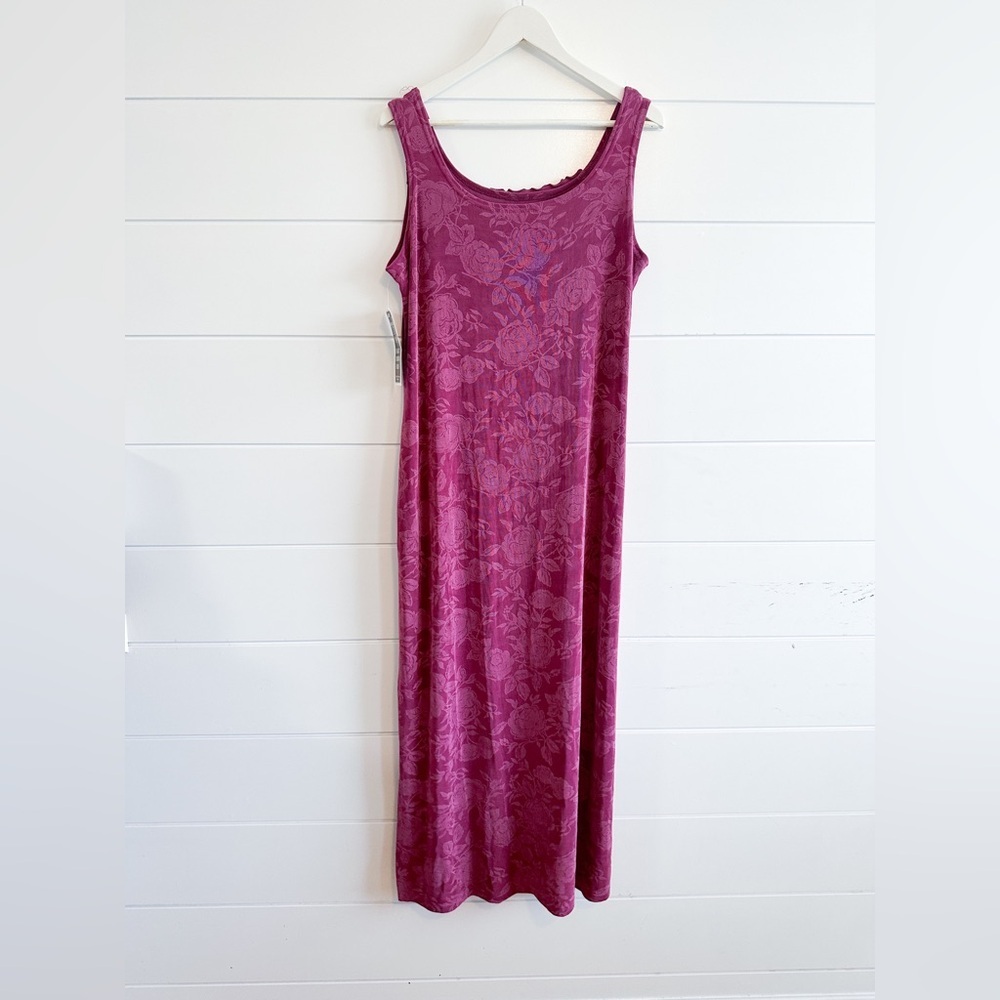 NWT - Vintage Marallis Collection Rose Print Dress in Deep Rose - Size XL - Picture 9 of 10